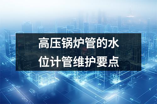 高壓鍋爐管的水位計管維護要點